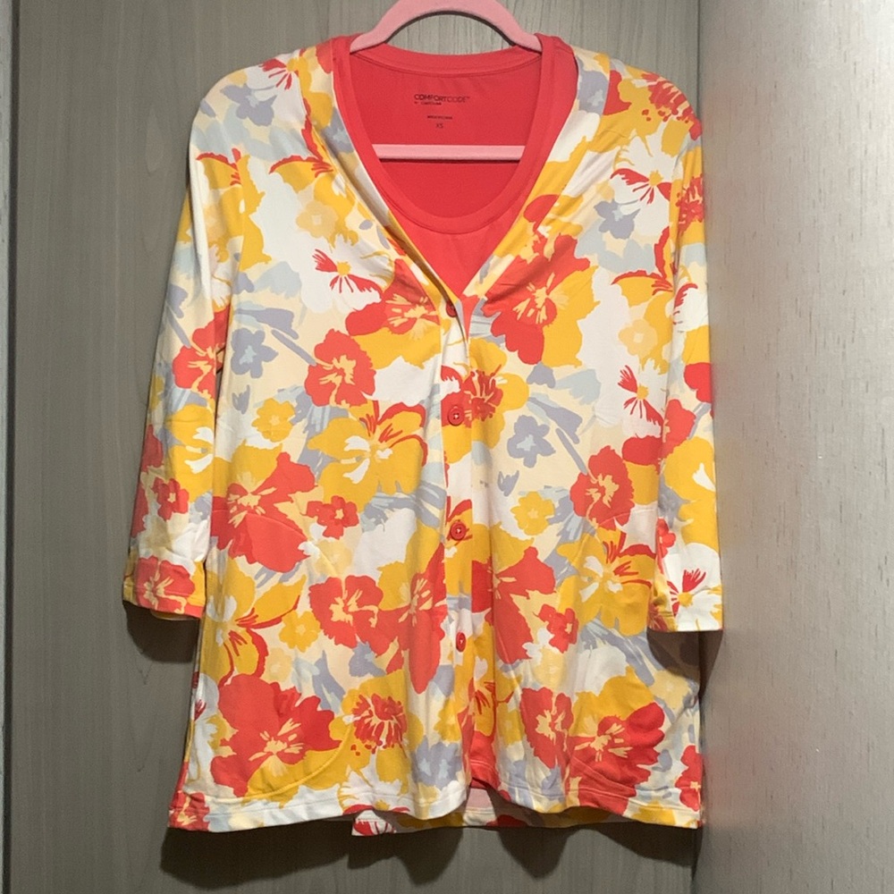Comfort Code NWOT 2pc Set Stretch Jersey 3/4 Sleeve Cardigan with Sleeveless Top